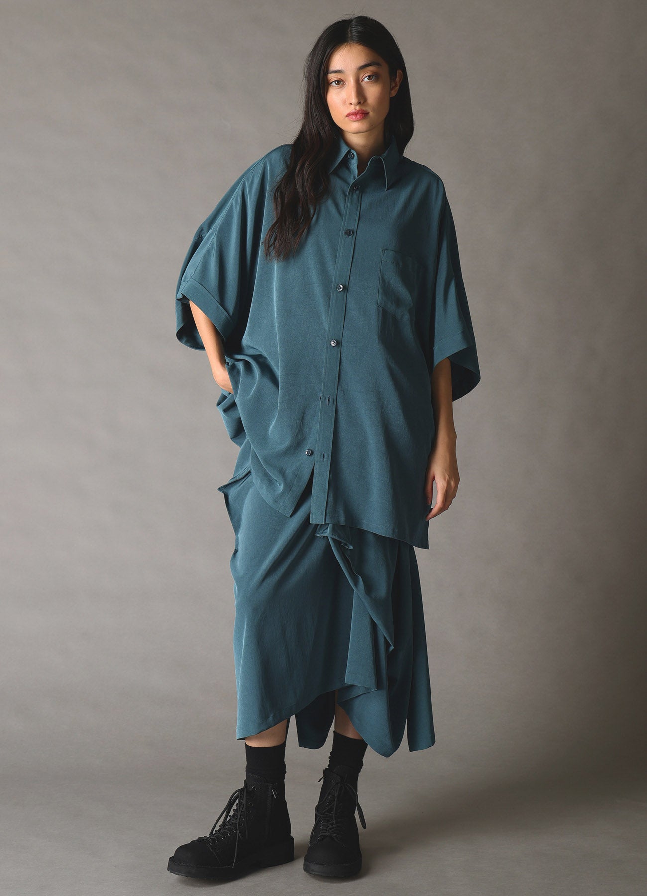大吉 CREPE de CHINE FRONT DOLMAN BIG SHIRT – THE SHOP YOHJI YAMAMOTO