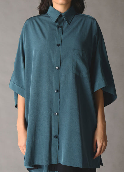 CREPE de CHINE FRONT DOLMAN BIG SHIRT