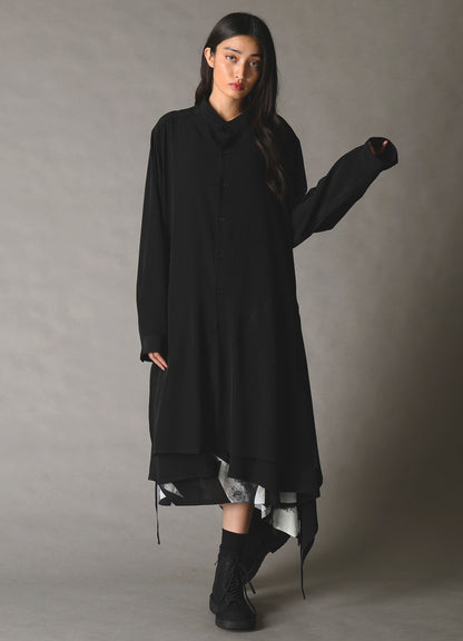 CREPE de CHINE POCKET BAGS BIG SHIRT
