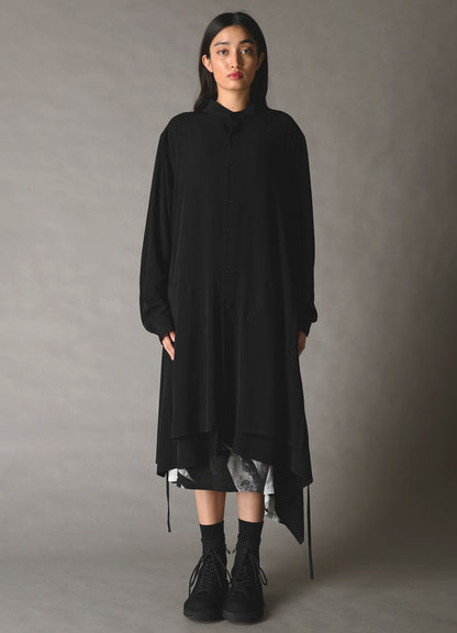 CREPE de CHINE POCKET BAGS BIG SHIRT