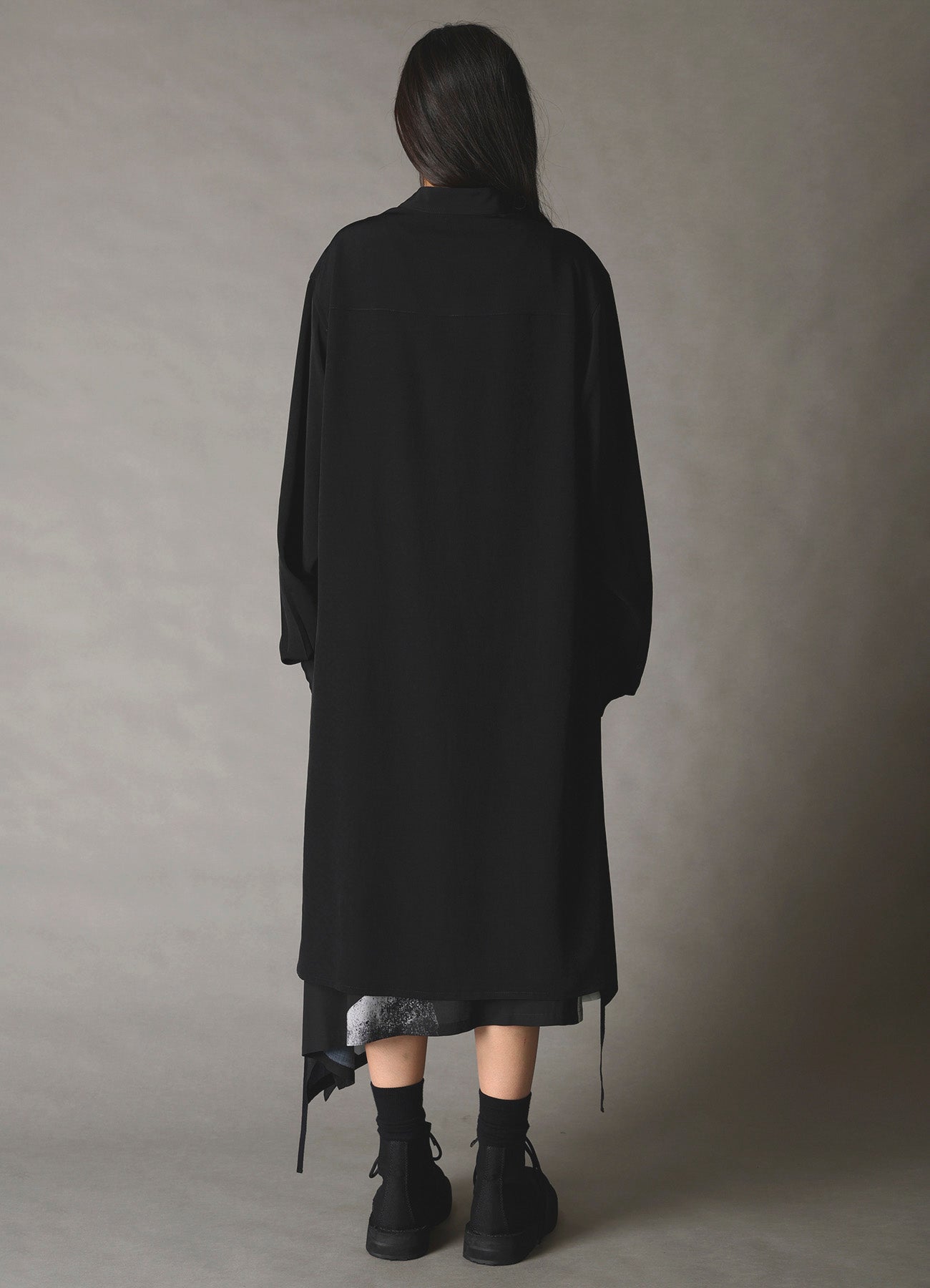 CREPE de CHINE POCKET BAGS BIG SHIRT