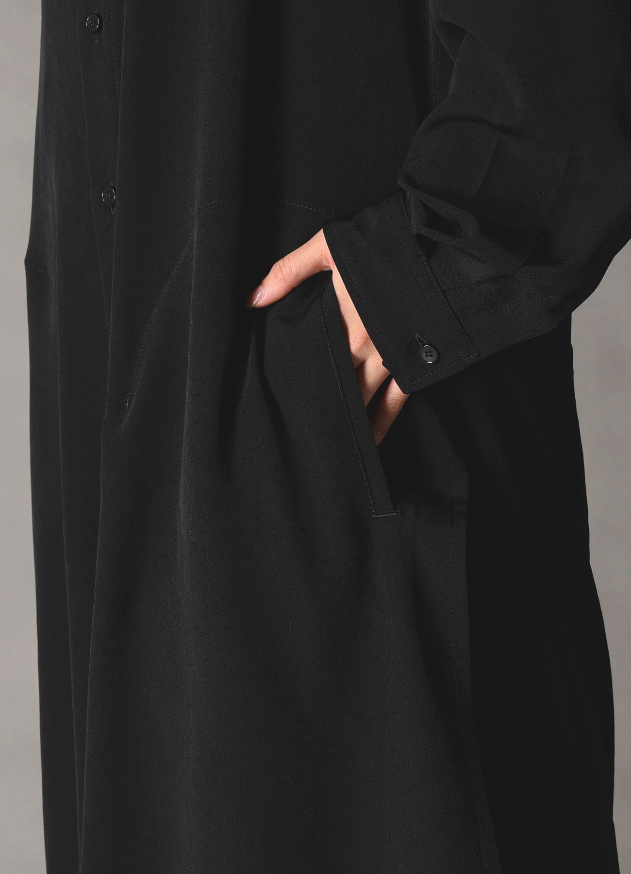 CREPE de CHINE POCKET BAGS BIG SHIRT