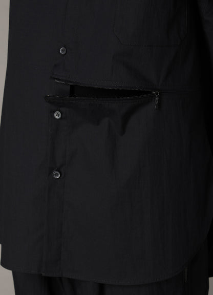 DOUBLE COLLAR BROAD SHIRT WITH ZIPPER SWITCH