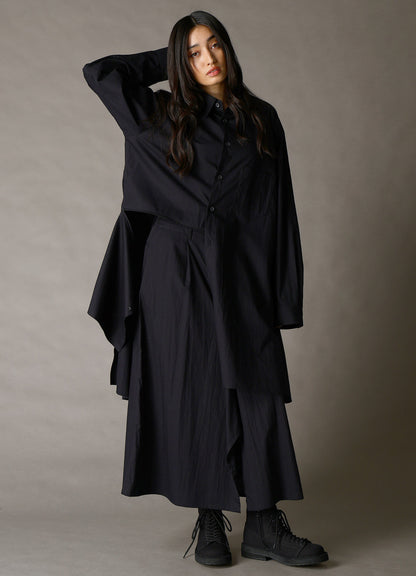 LEFT DRAPE BROAD SHIRT