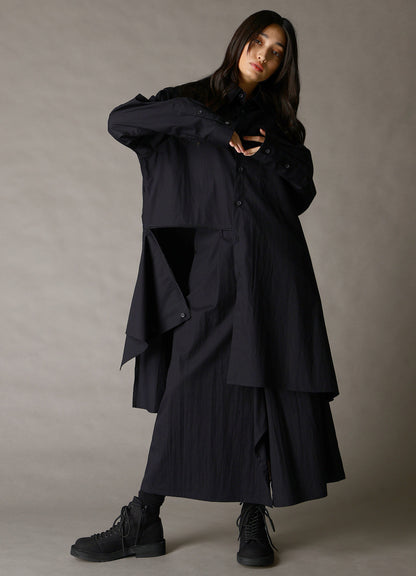 LEFT DRAPE BROAD SHIRT