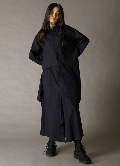 LEFT DRAPE BROAD SHIRT