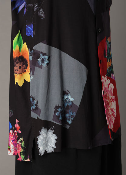 FLORAL PATCHWORK PRINT SHIRT