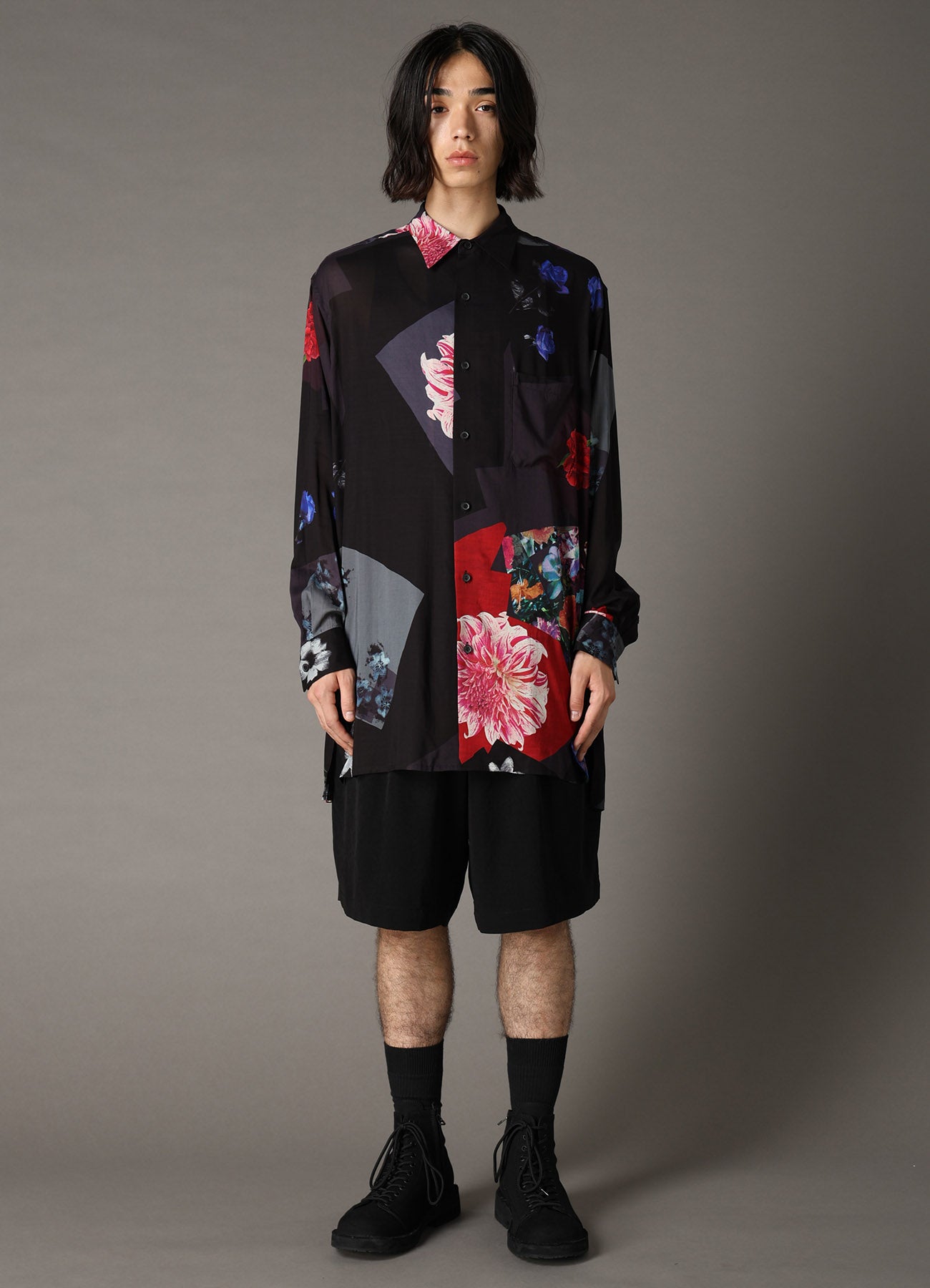 FLORAL PATCHWORK PRINT SHIRT