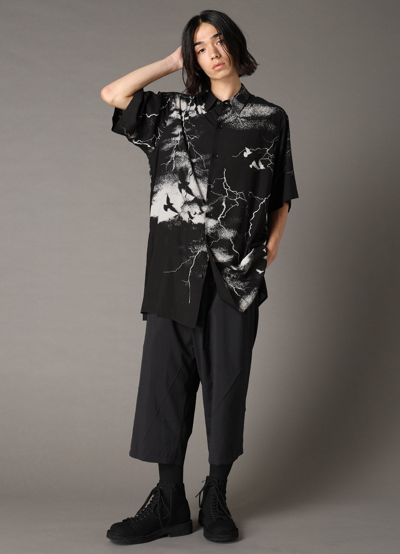 CROW PATTERN SHORT SLEEVE SHIRT – THE SHOP YOHJI YAMAMOTO
