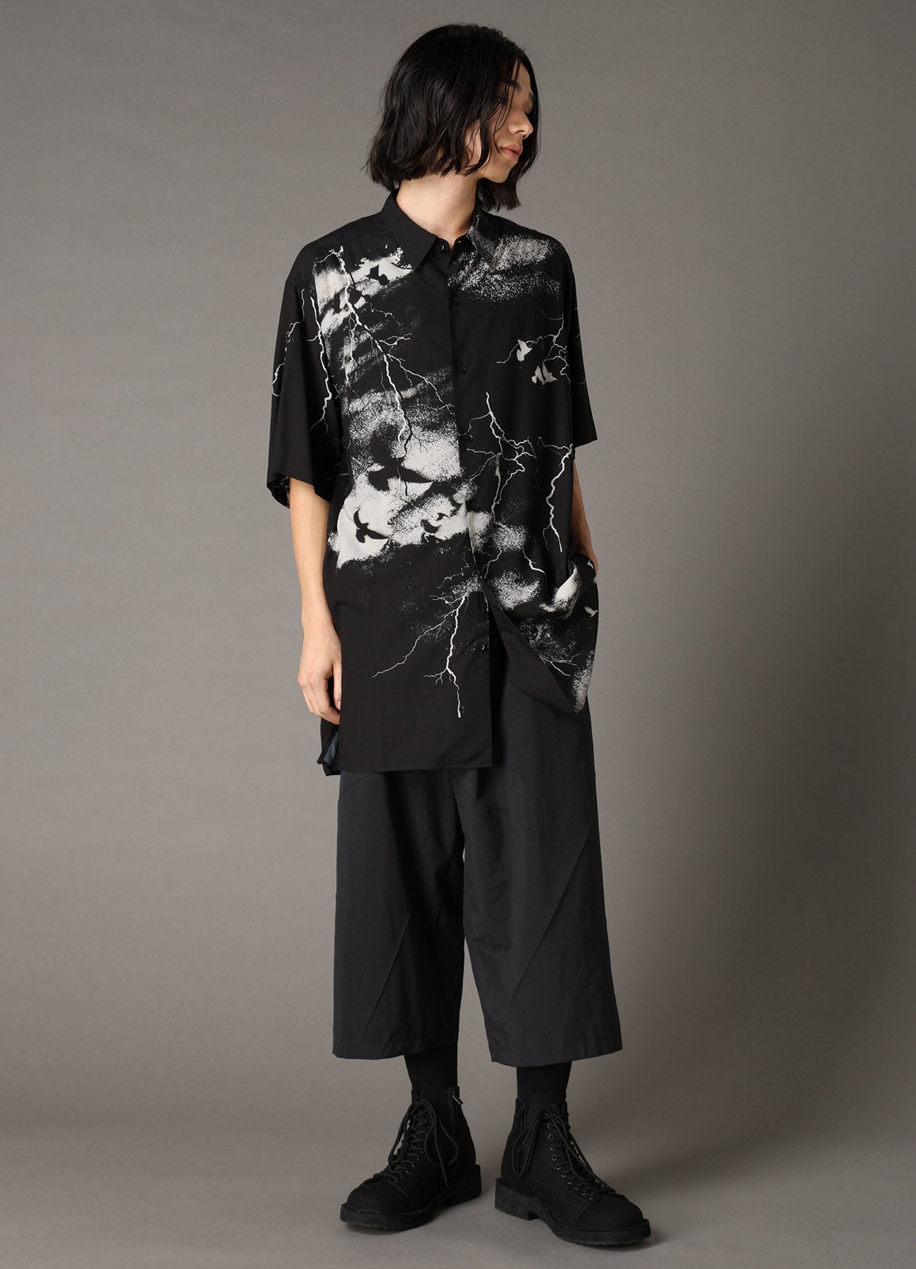 CROW PATTERN SHORT SLEEVE SHIRT – THE SHOP YOHJI YAMAMOTO