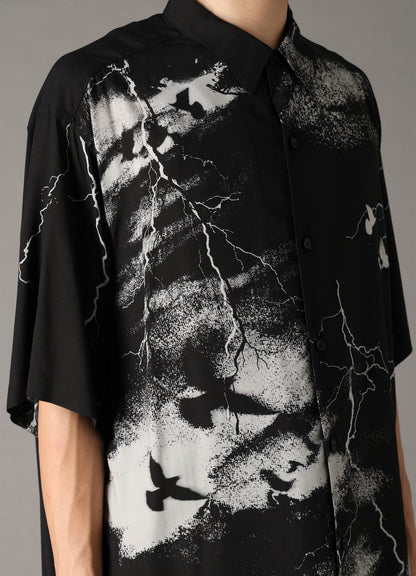 CROW PATTERN SHORT SLEEVE SHIRT