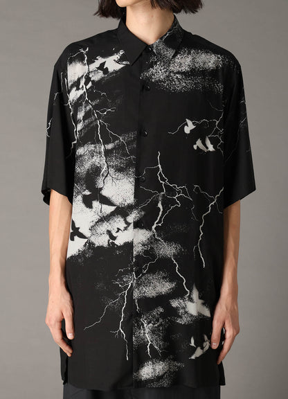 CROW PATTERN SHORT SLEEVE SHIRT