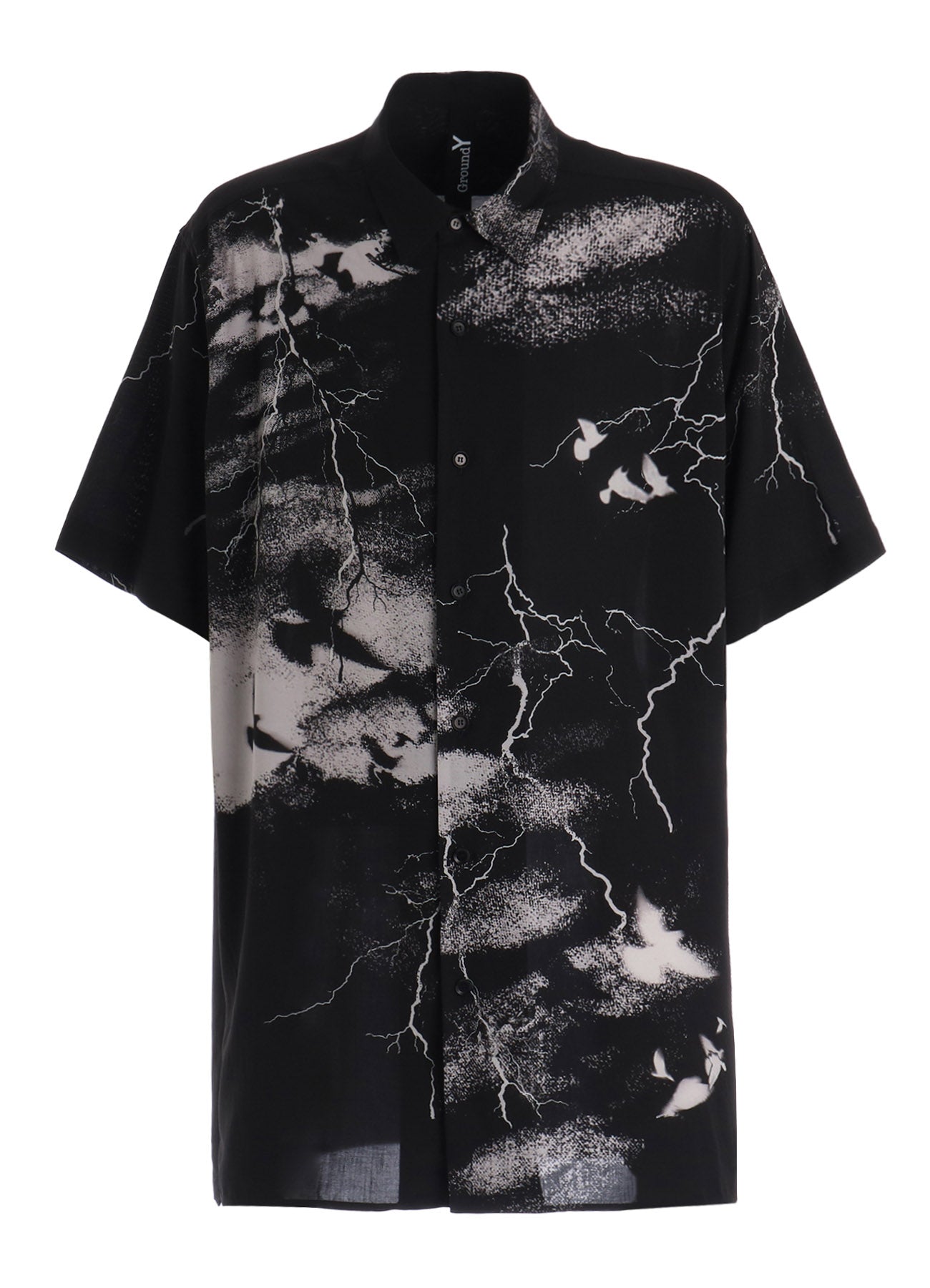 CROW PATTERN SHORT SLEEVE SHIRT – THE SHOP YOHJI YAMAMOTO CROW PATTERN SHORT SLEEVE SHIRT – THE SHOP YOHJI YAMAMOTO