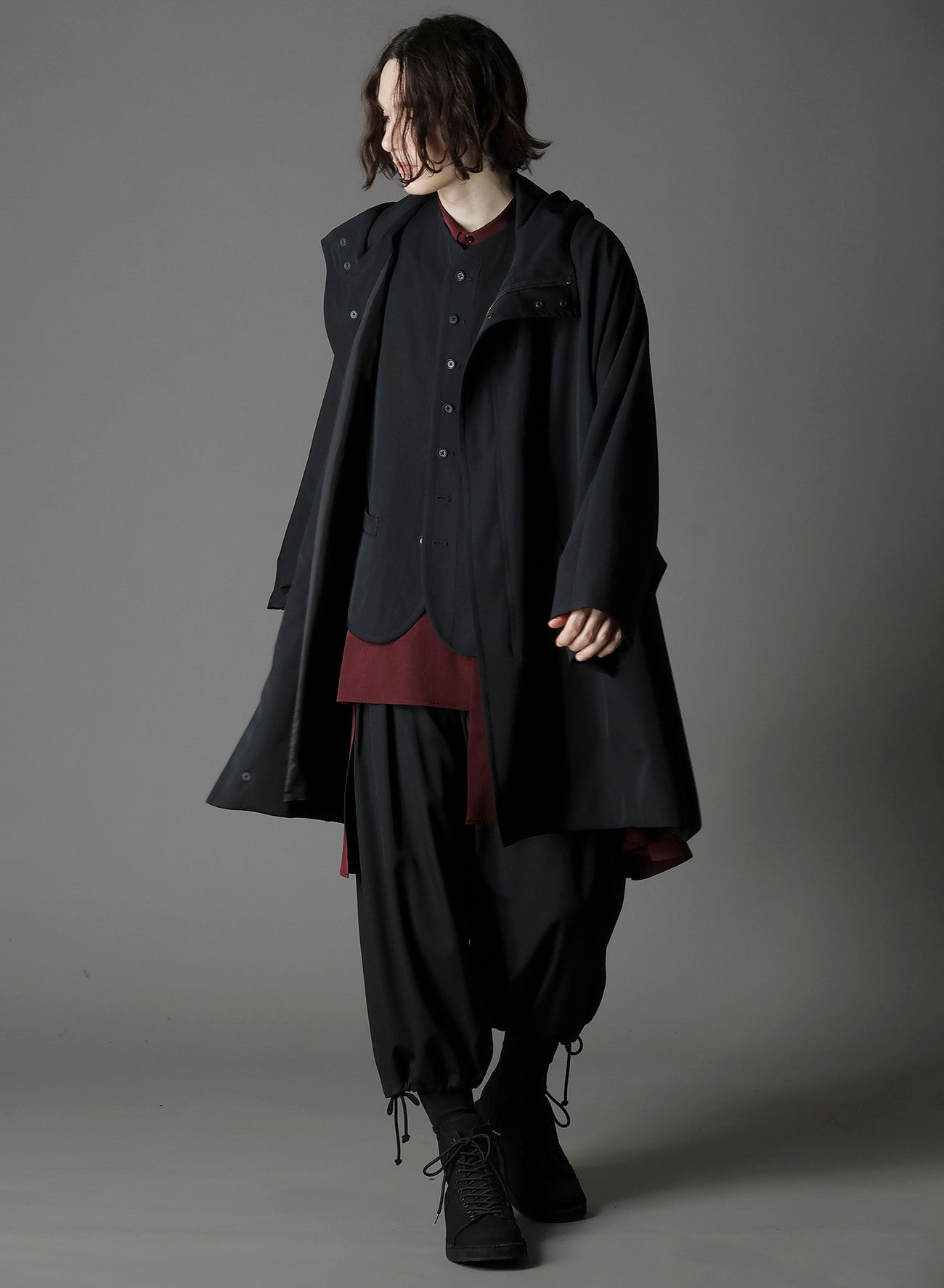 WOOL GABARDINE PONCHO
