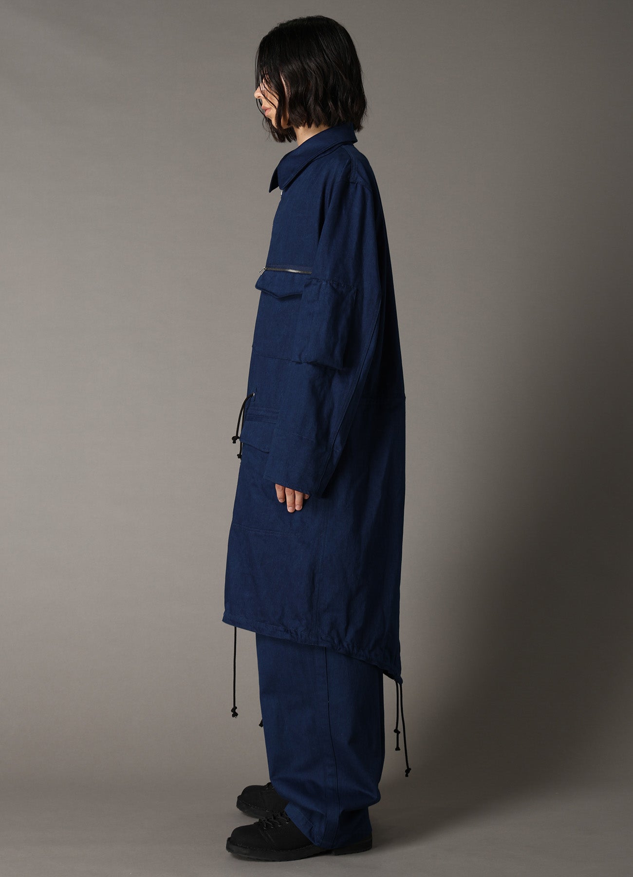 COTTON INDIGO TWILL MODS COAT