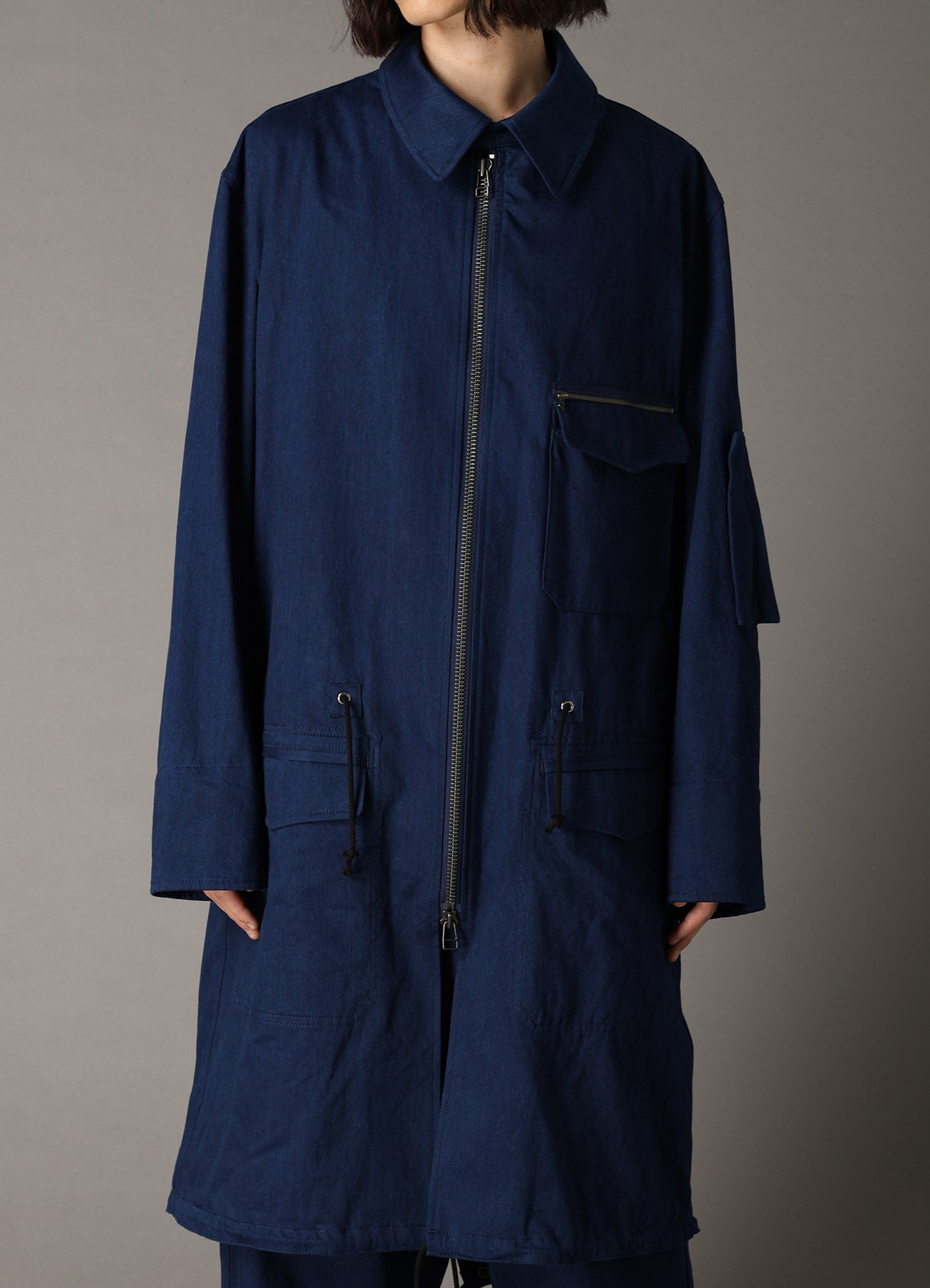 COTTON INDIGO TWILL MODS COAT