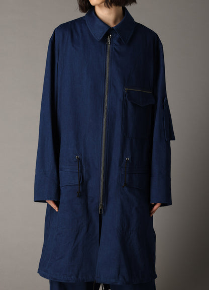 COTTON INDIGO TWILL MODS COAT