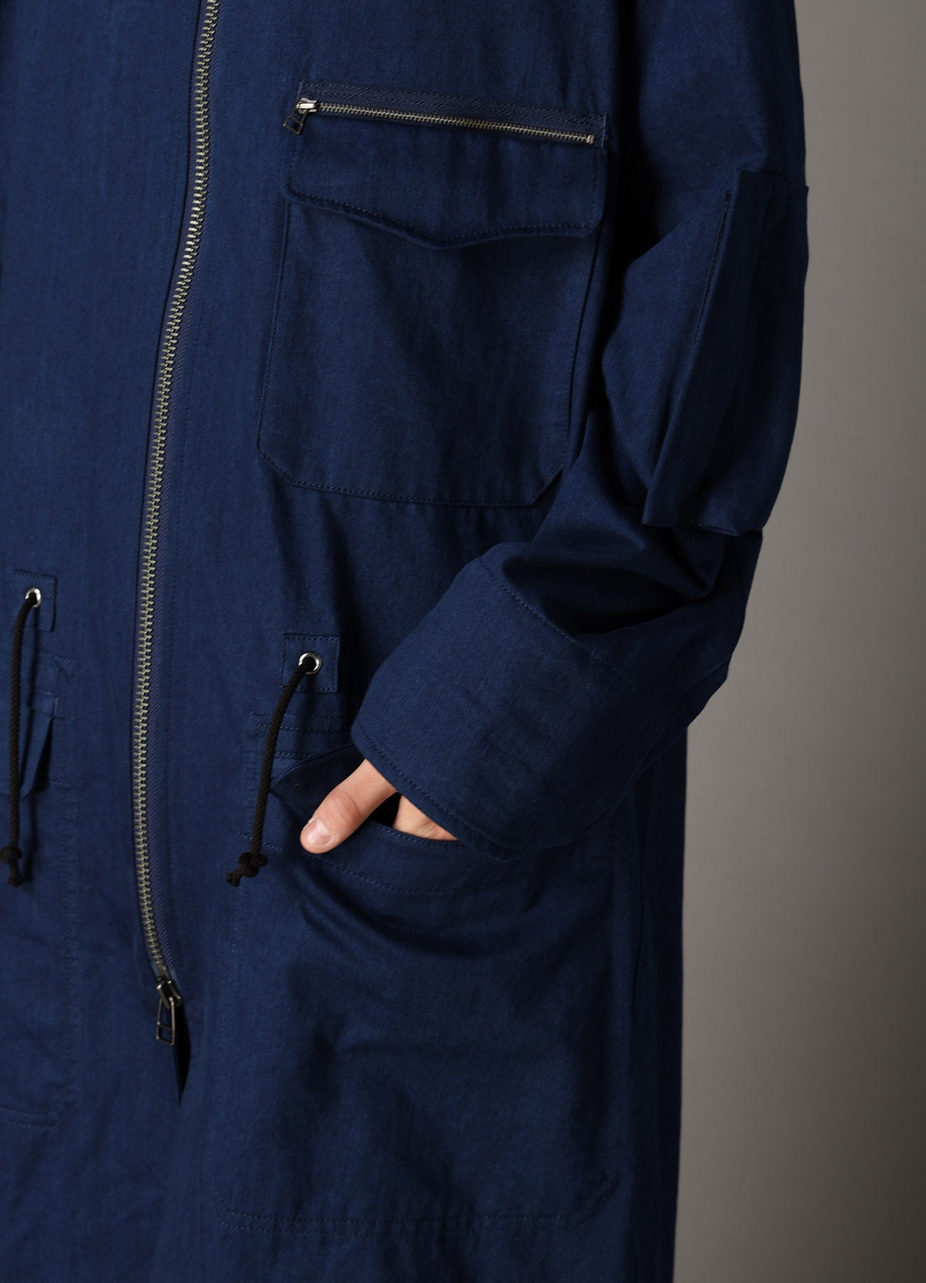 COTTON INDIGO TWILL MODS COAT