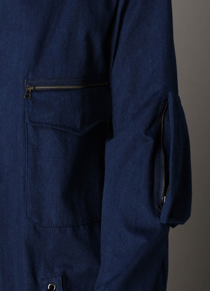 COTTON INDIGO TWILL MODS COAT