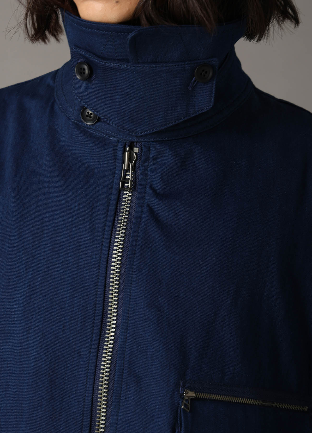 COTTON INDIGO TWILL MODS COAT