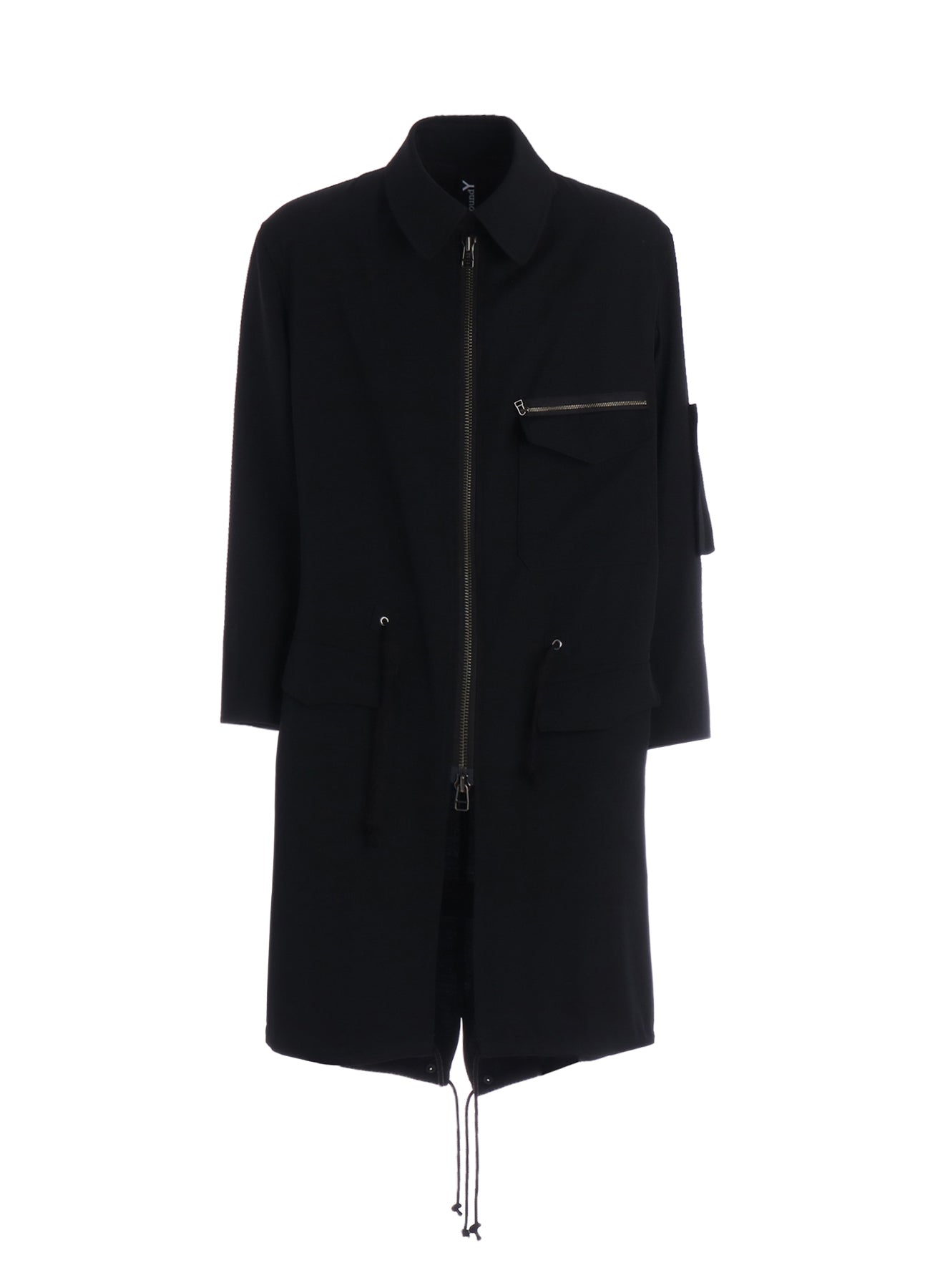 WOOL GABARDINE STAND COLLAR MODS COAT