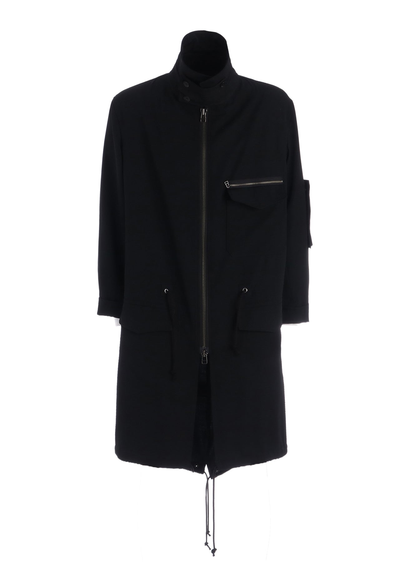 WOOL GABARDINE STAND COLLAR MODS COAT
