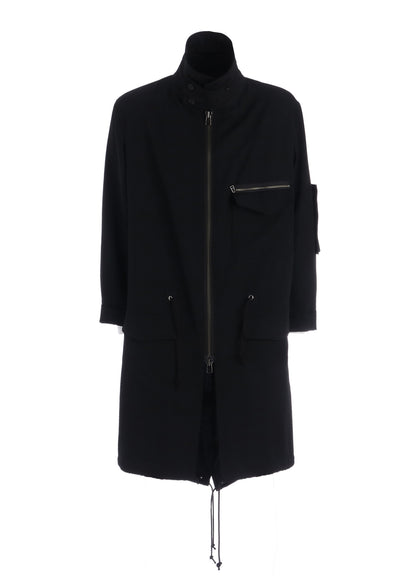 WOOL GABARDINE STAND COLLAR MODS COAT
