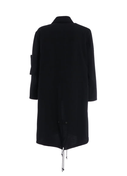 WOOL GABARDINE STAND COLLAR MODS COAT