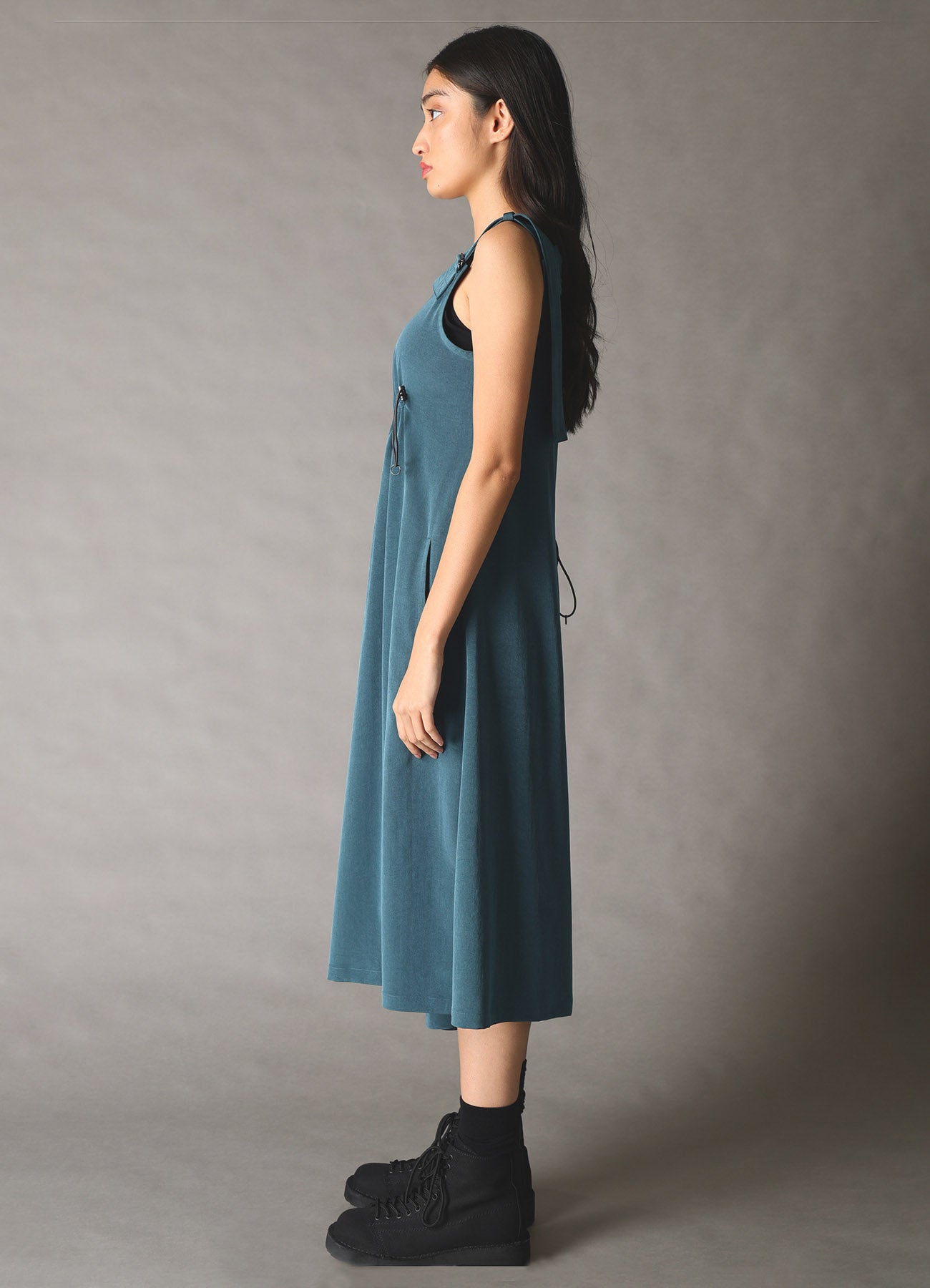 CREPE de CHINE ASYMMETRY DRAWCORD DRESS – THE SHOP YOHJI YAMAMOTO