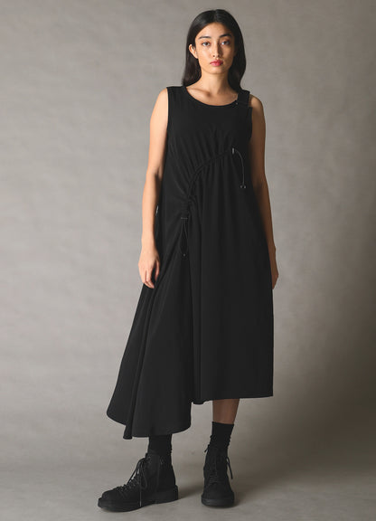 CREPE de CHINE ASYMMETRY DRAWCORD DRESS