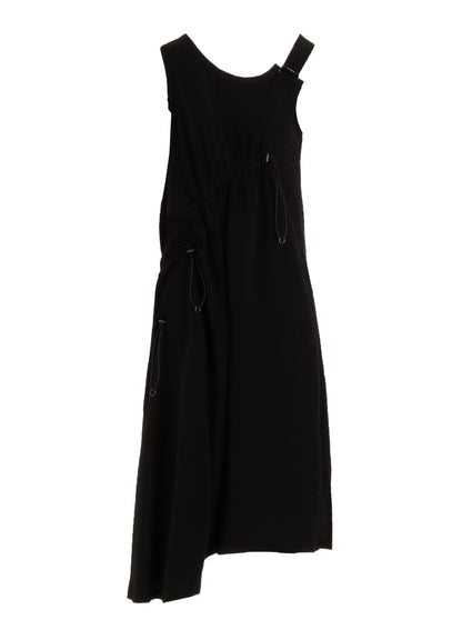 CREPE de CHINE ASYMMETRY DRAWCORD DRESS