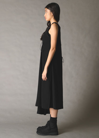 CREPE de CHINE ASYMMETRY DRAWCORD DRESS