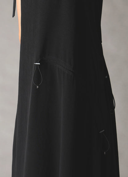 CREPE de CHINE ASYMMETRY DRAWCORD DRESS