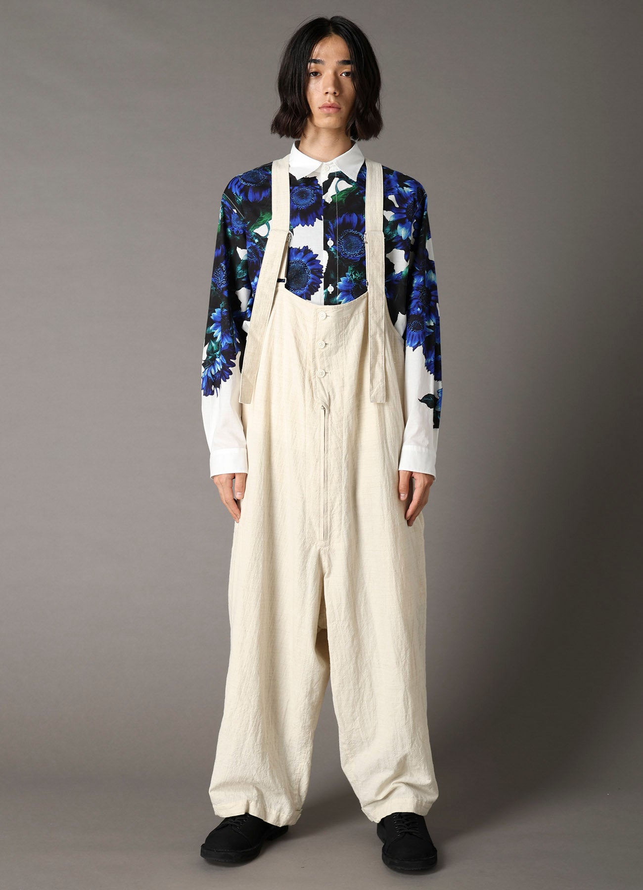 COTTON WOOL FLAX BROAD OVERALLS