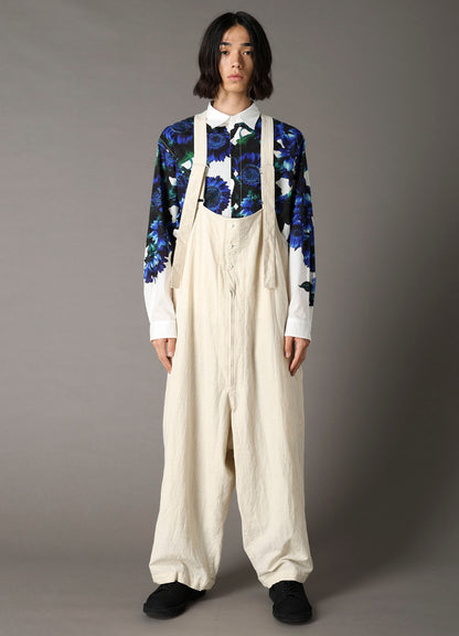 COTTON WOOL FLAX BROAD OVERALLS