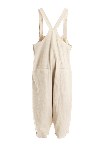 COTTON WOOL FLAX BROAD OVERALLS