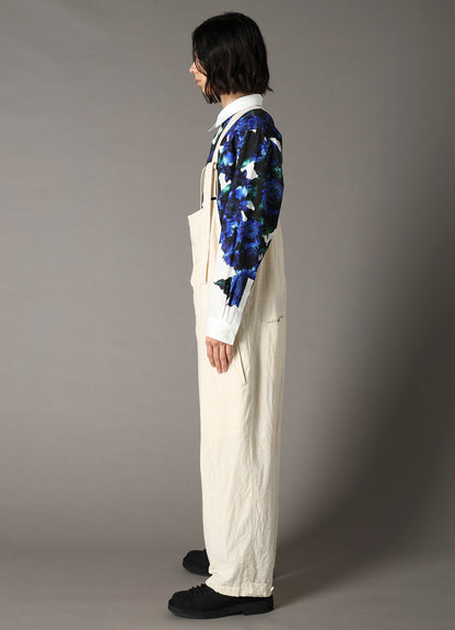 COTTON WOOL FLAX BROAD OVERALLS