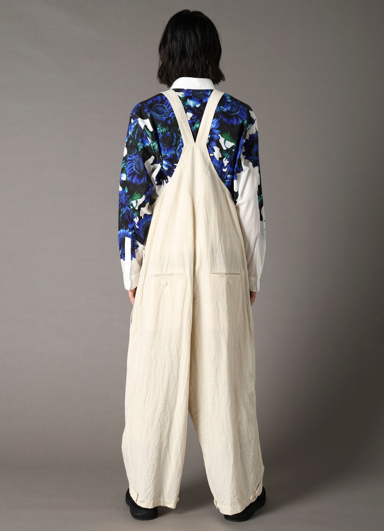 COTTON WOOL FLAX BROAD OVERALLS