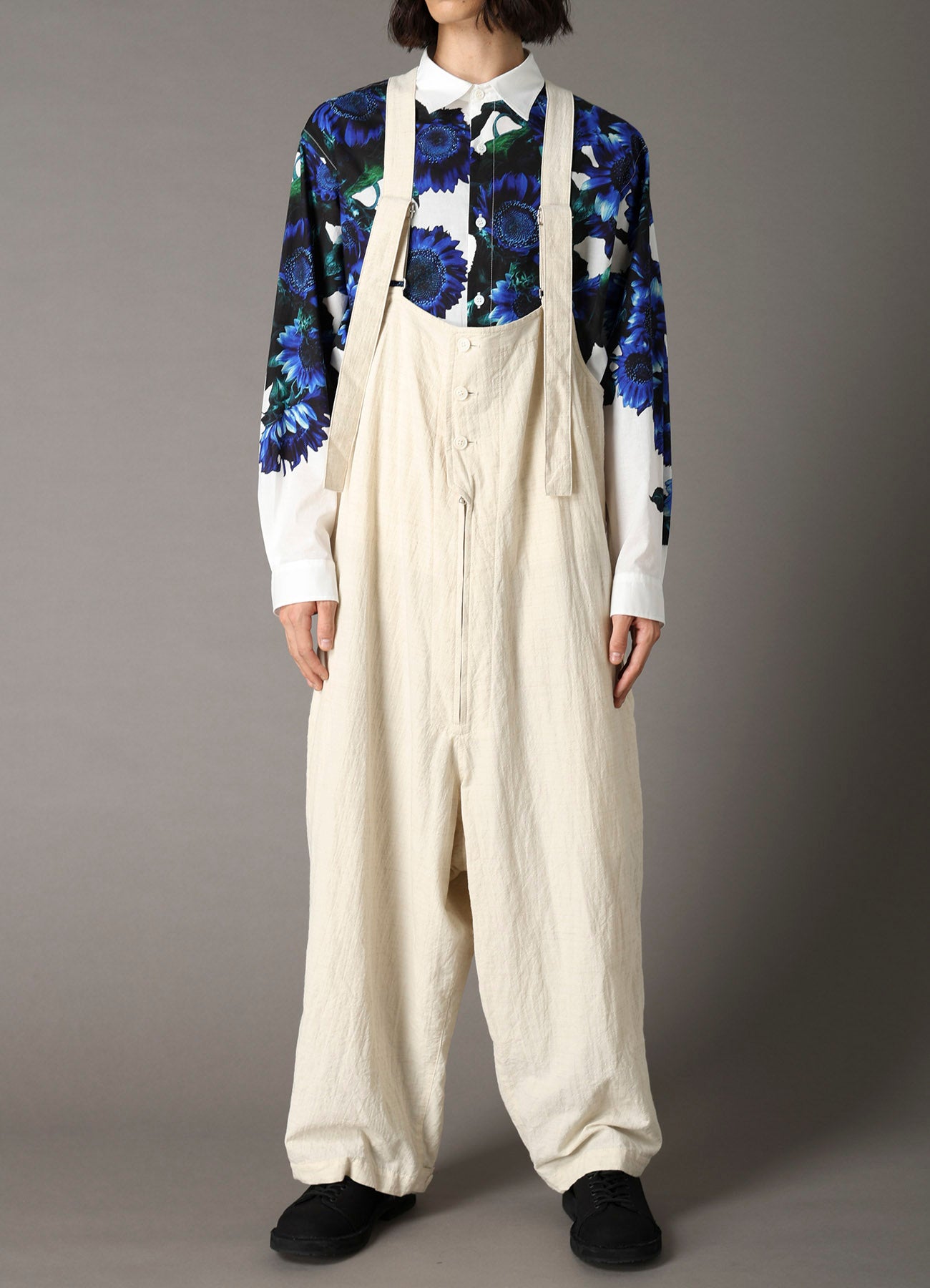 COTTON WOOL FLAX BROAD OVERALLS