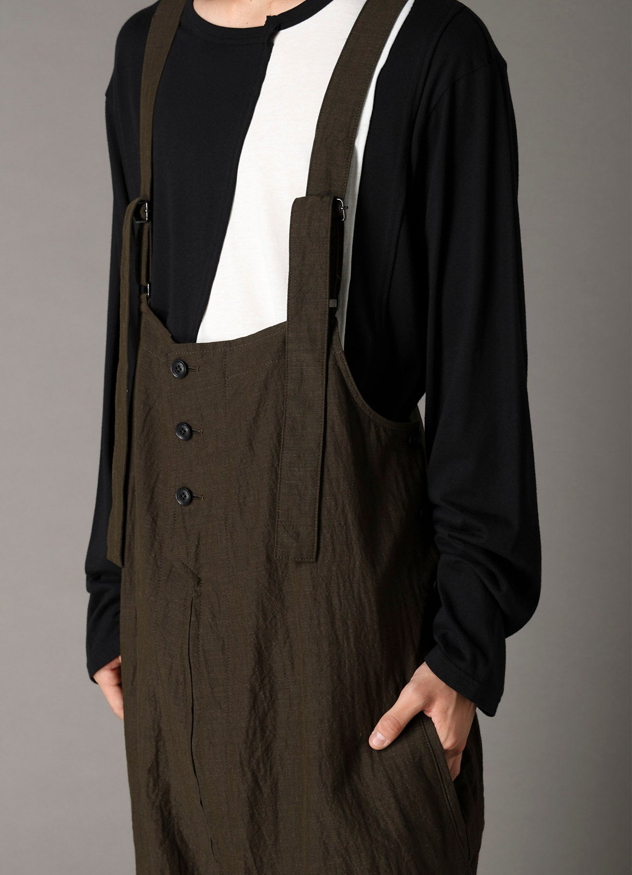 COTTON WOOL FLAX BROAD OVERALLS – THE SHOP YOHJI YAMAMOTO