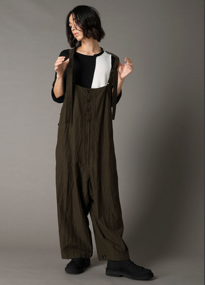 COTTON WOOL FLAX BROAD OVERALLS