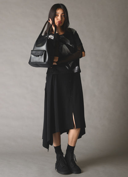FAUX LEATHER POCKET TOTE BAG