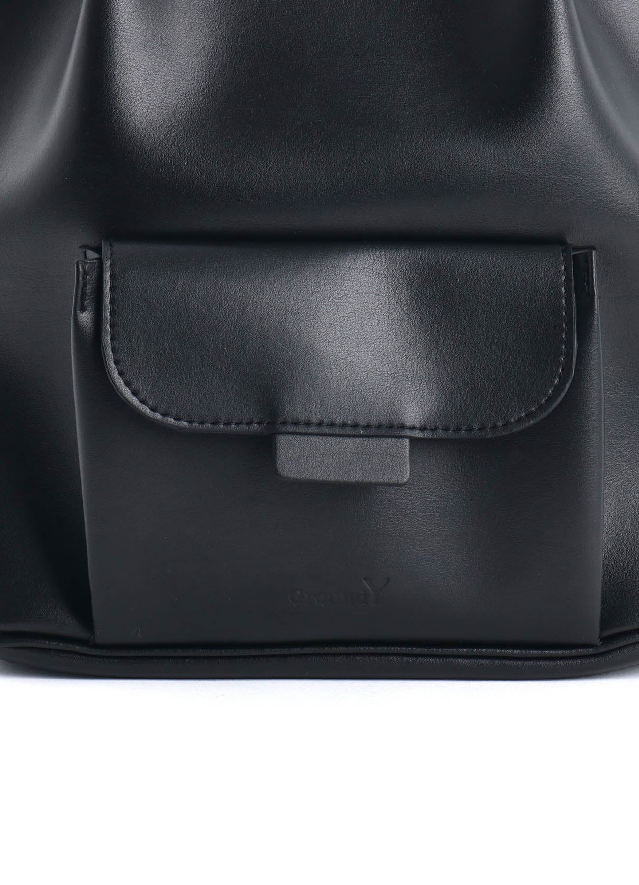FAUX LEATHER POCKET TOTE BAG