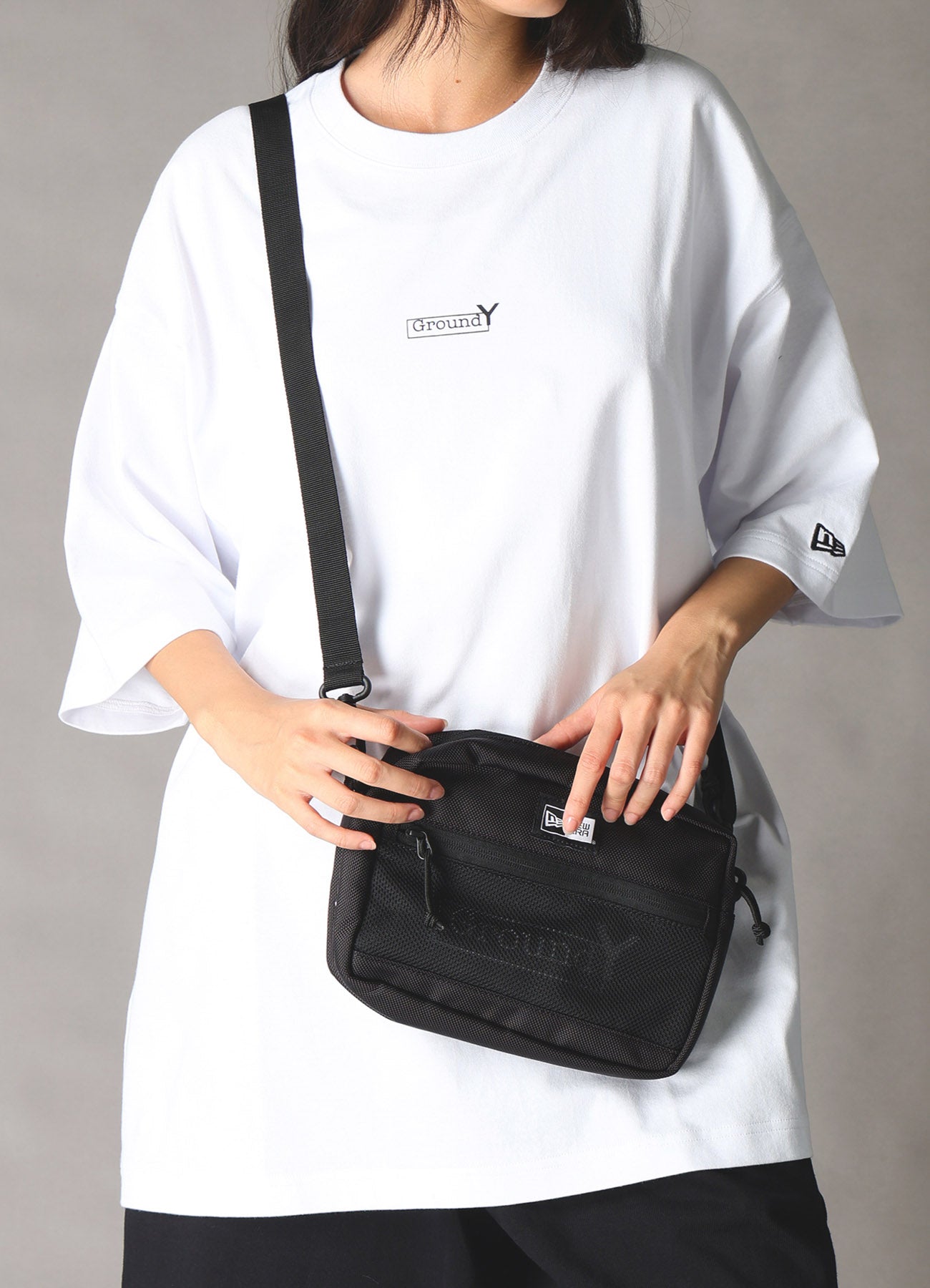 Ground Y×NEW ERA SHOULDER POUCH L Ground Y LOGO