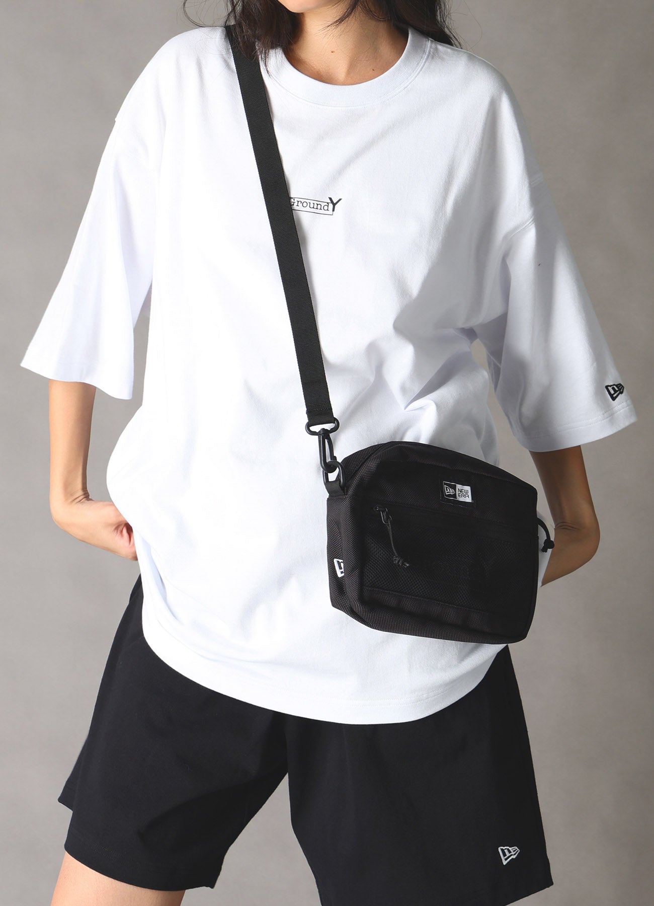 Ground Y×NEW ERA SHOULDER POUCH L Ground Y LOGO