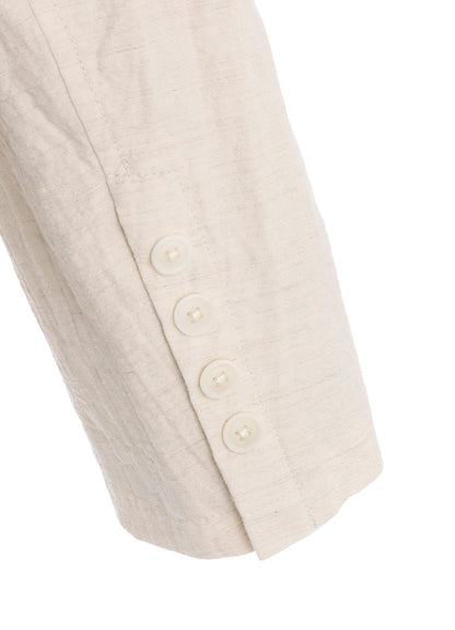 COTTON WOOL FLAX BROAD STAND COLLAR JACKET