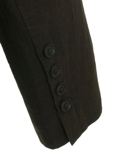 COTTON WOOL FLAX BROAD STAND COLLAR JACKET