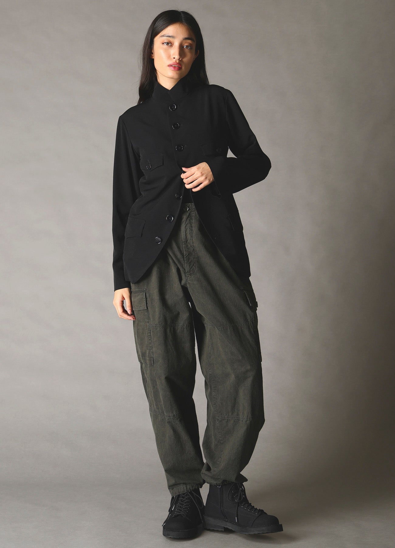 CREPE de CHINE LADIES STAND COLLAR JACKET
