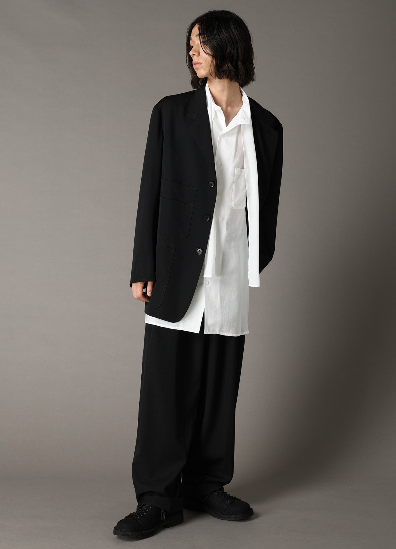 WOOL GABARDINE COVERALL JACKET