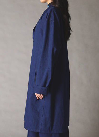 COTTON INDIGO TWILL SHIRT JACKET